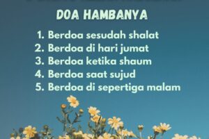 Lima Waktu Allah Kabulkan Doa Hambanya