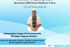 Mari Mengaji Q.S Ali Imran Ayat 32 Bersama LSM Ummi Maktum Voice dan 102.7 MQ FM