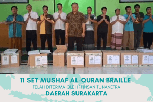 11 Mushaf Al-Quran Braille bagi 11 Insan Tunanetra Surakarta