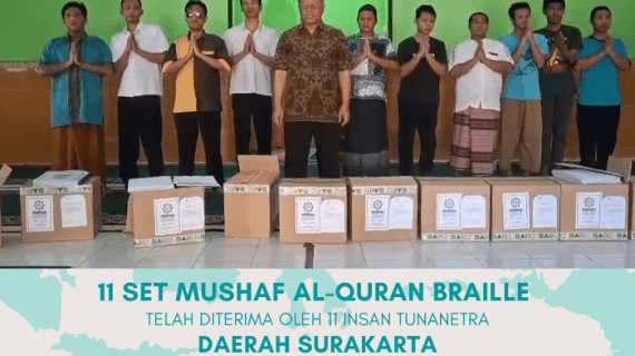 11 Mushaf Al-Quran Braille bagi 11 Insan Tunanetra Surakarta